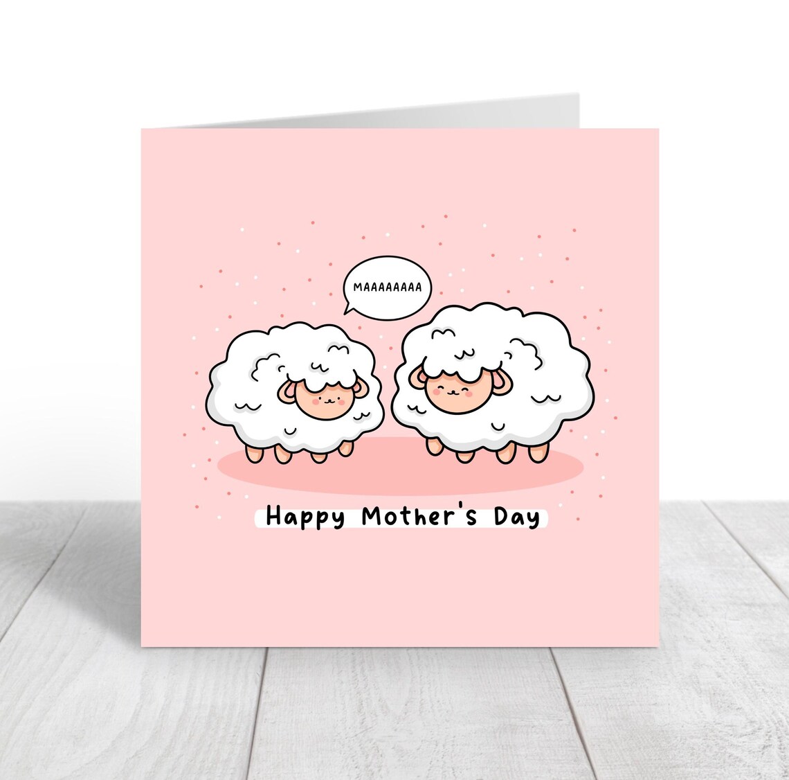 Kawaii MAAAAAAAA Happy Mothers Day Fluffy Sheep Pun Art Print - Image 4