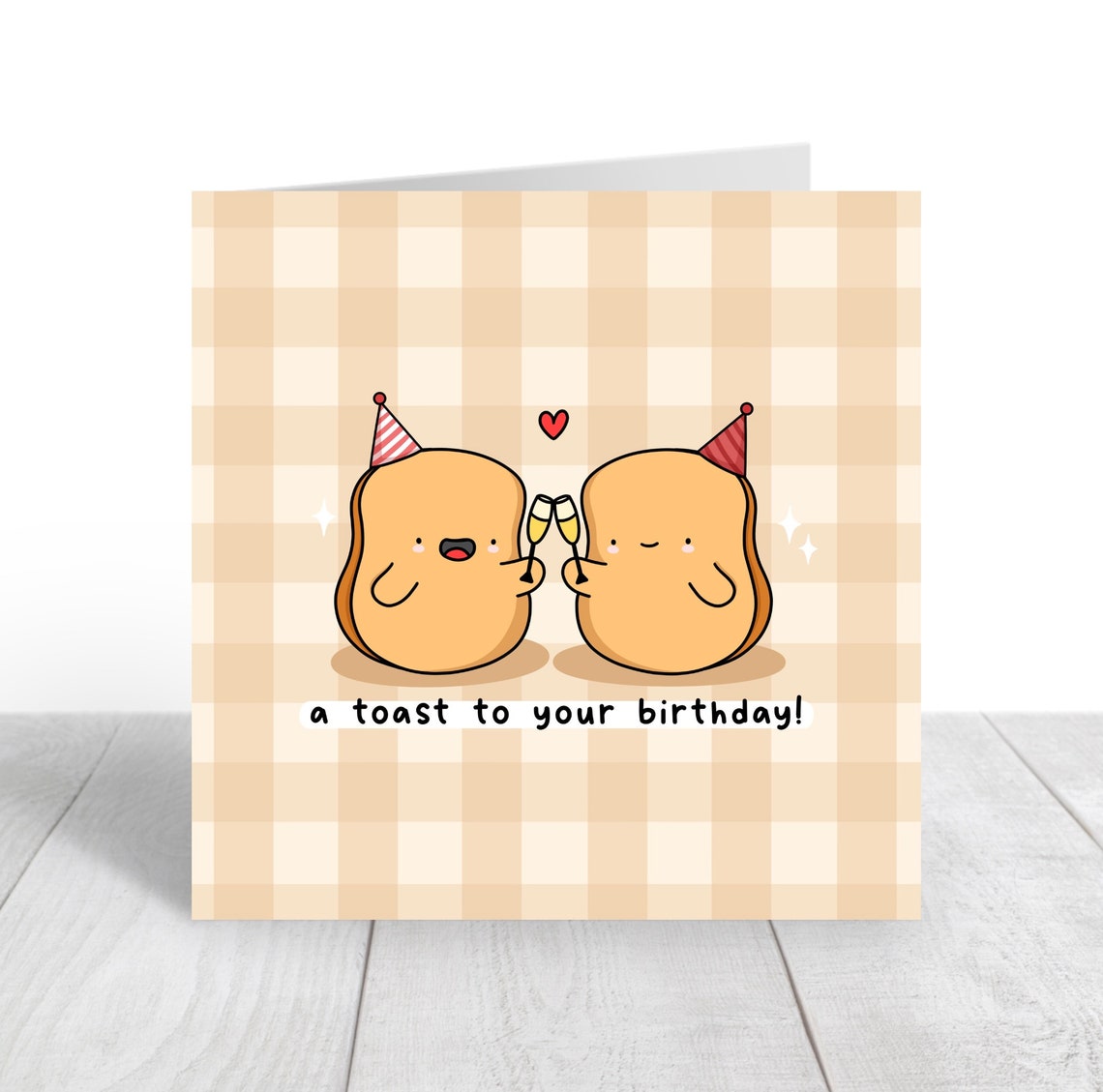 Kawaii A Toast to Your Birthday Champagne Toasts Pun Art Print - Image 3
