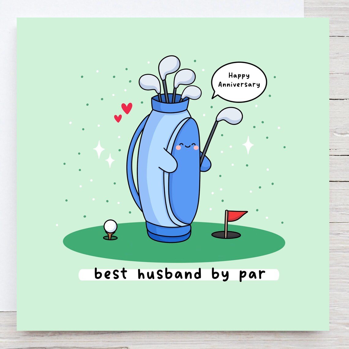 Funny Golf Card For Husband Golf Themed Card Golf Pun Golf Obsessed Anniversary Card For Him Best Husband By Par
