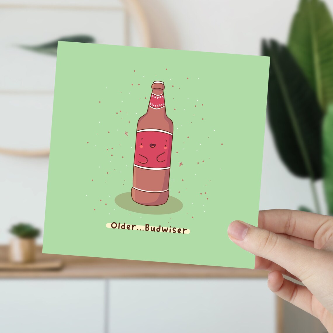 Kawaii Beer Bottle Older Budwiser Birthday Funny Pun Art Print - Image 5