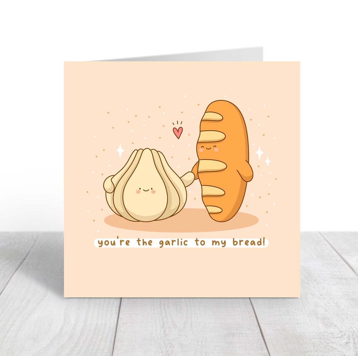 Kawaii You Are the Garlic to My Bread Baguette Pun Love Art Print - Image 4