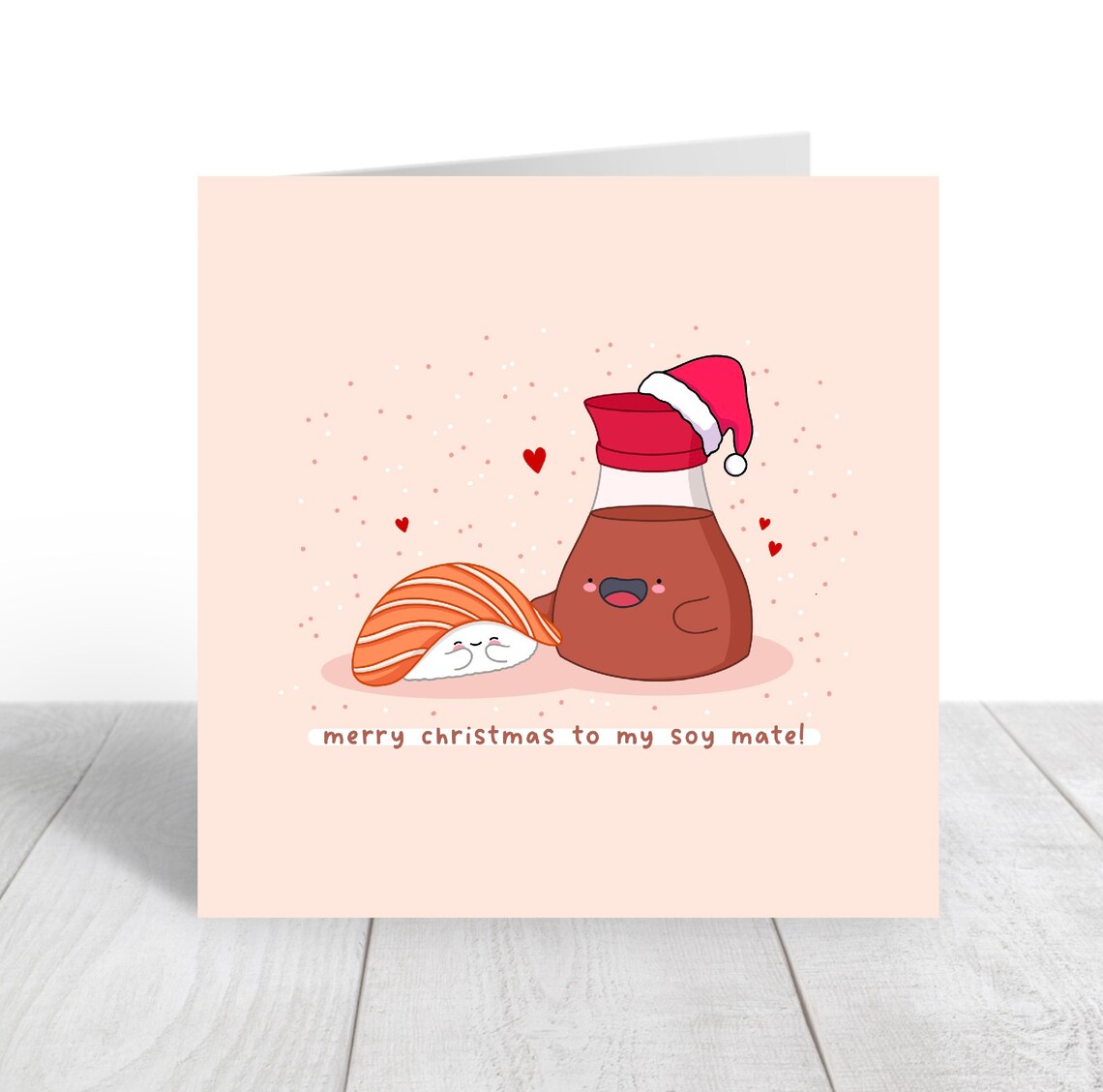 Cute Kawaii Sushi Christmas Poster, Romantic Holiday - Image 4