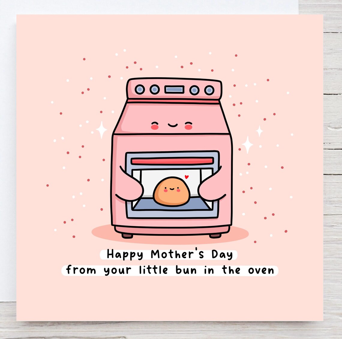 Kawaii Happy Mothers Day From Your Little Bun in the Oven Print