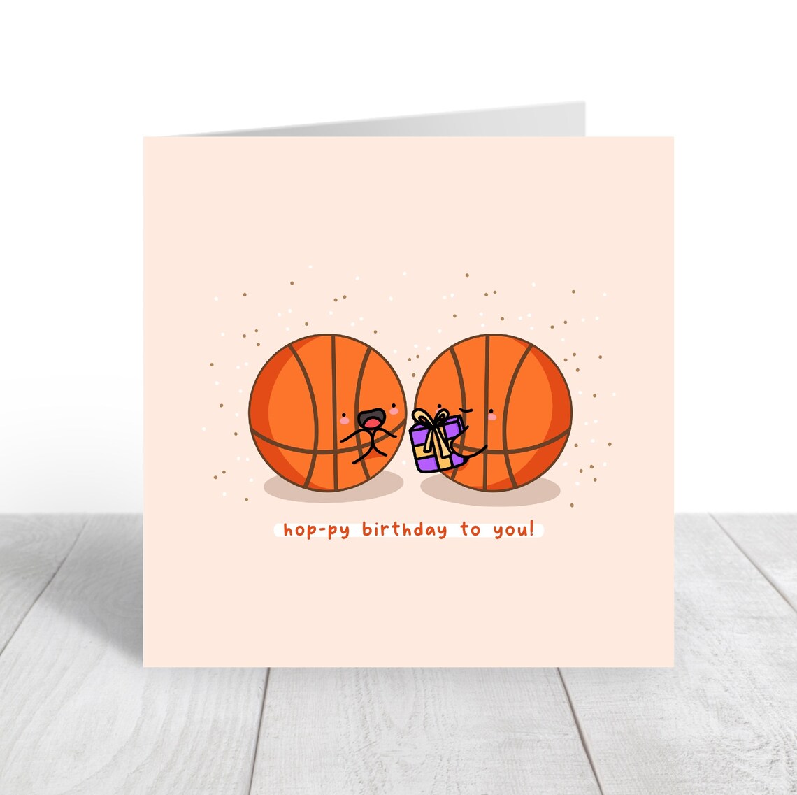 Hop-py Birthday To You Basketball Pun Birthday Illustrated Card Print - Image 2