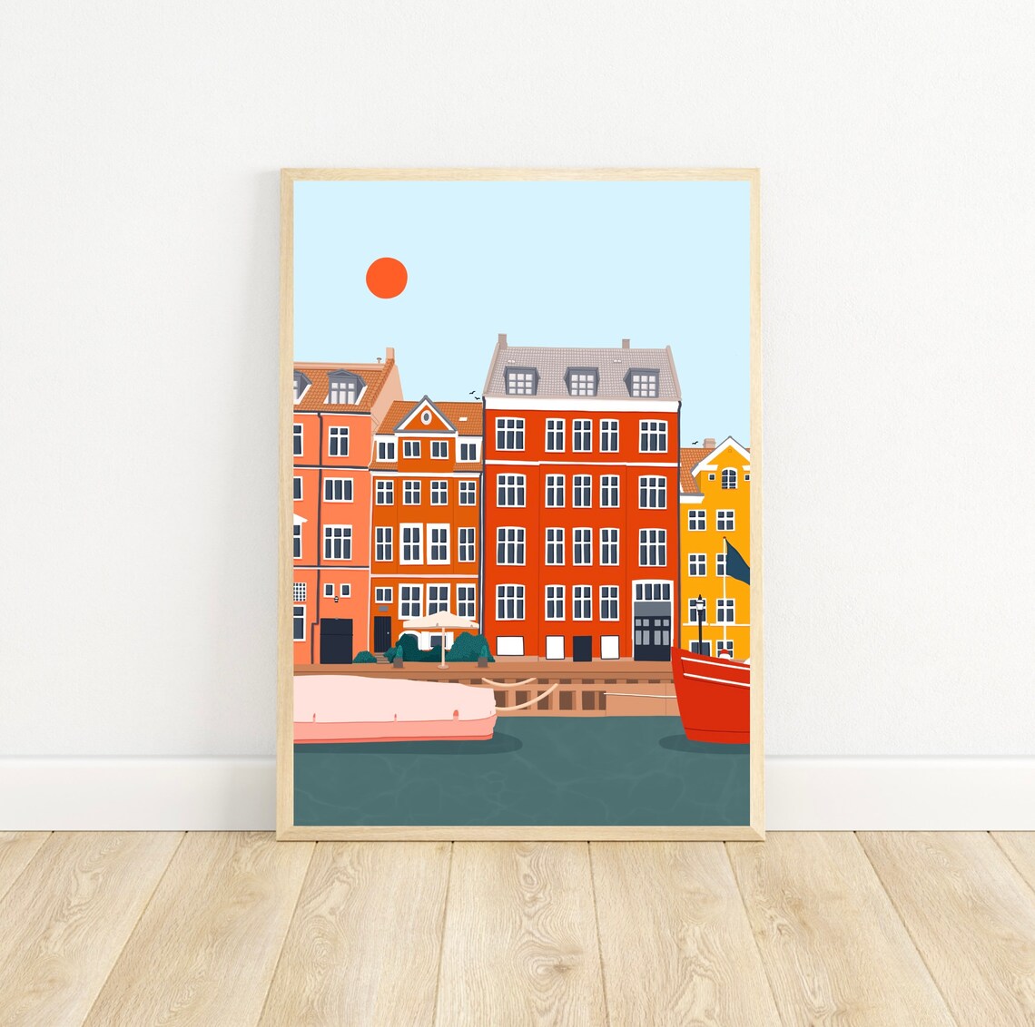 Copenhagen Nyhavn Harbour Colourful Houses Daytime Art Print - Image 3