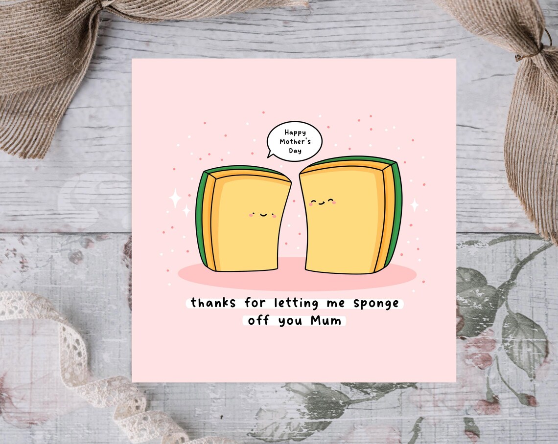 Kawaii Thanks for Letting Me Sponge Off You Mum Pun Art Print - Image 3