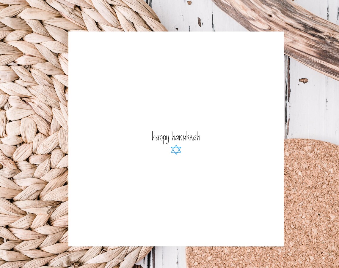 Minimalist Happy Hanukkah Star of David Jewish Card Poster Design - Image 3