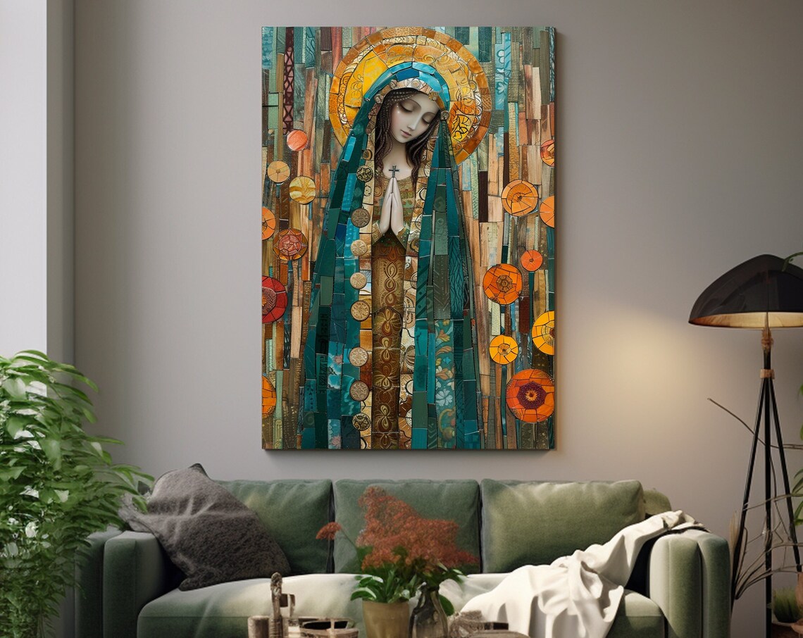 Virgin Mary Religious Wall Art, Christian Art Print