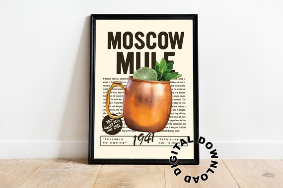 Moscow Mule Vintage Bar Cart Art Print