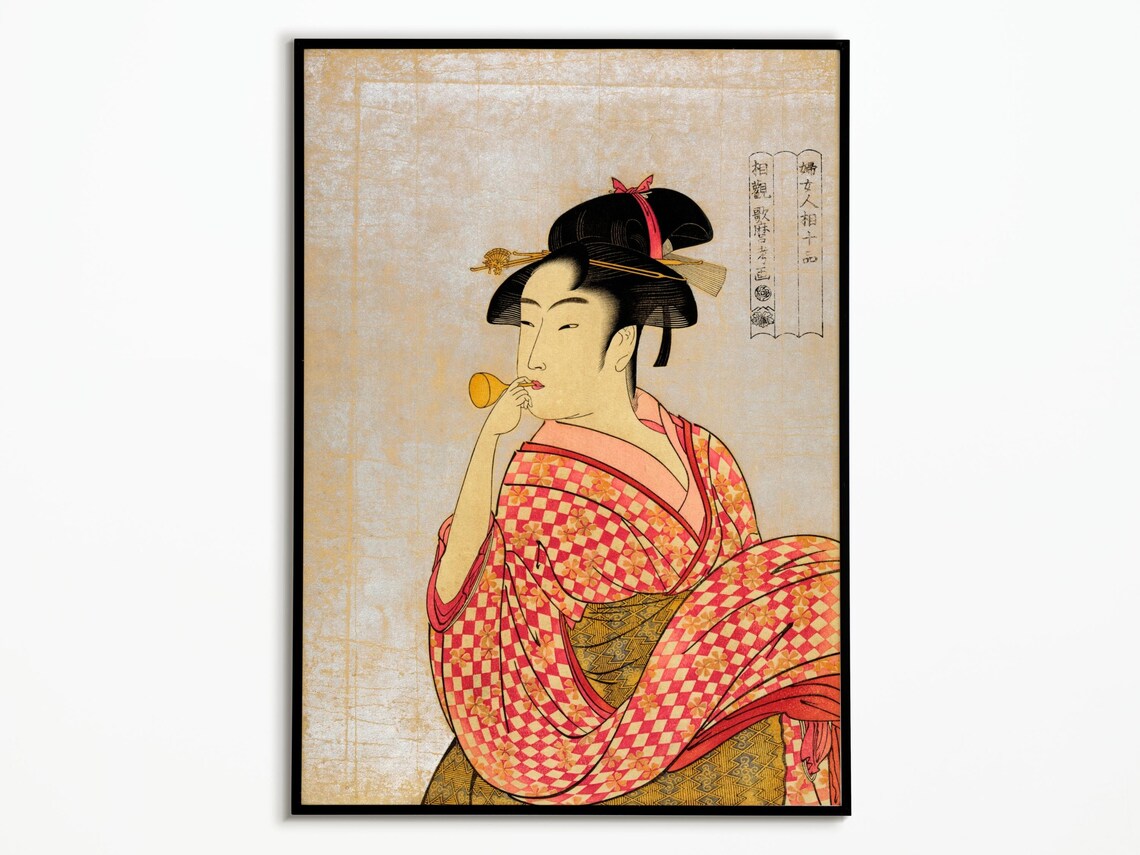 Utamaro Japanese Poster, Cultural Art Print