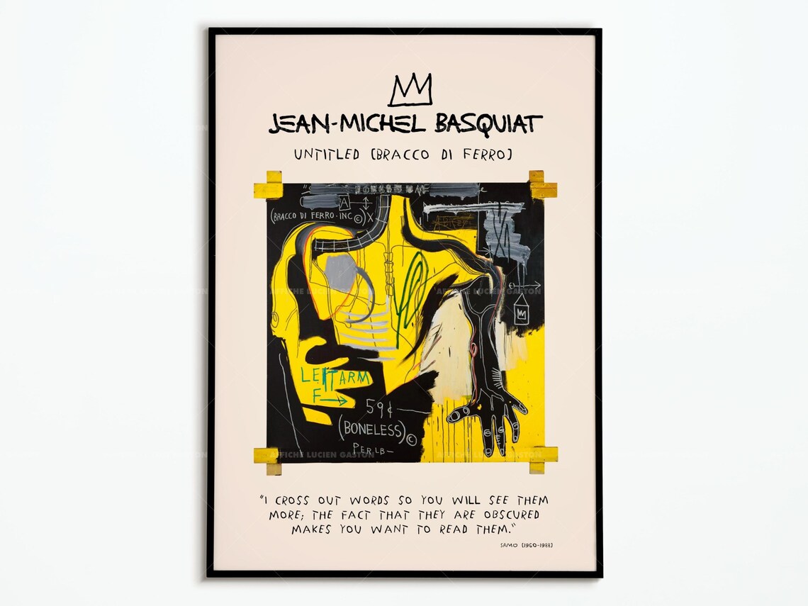 Jean-Michel Basquiat Bracco di Ferro Yellow Anatomy Art Poster