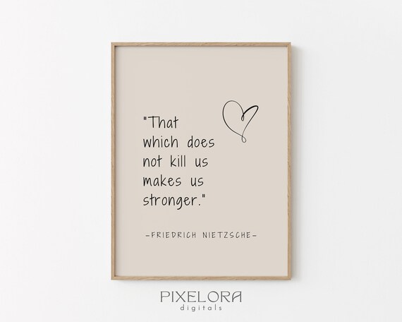 Friedrich Nietzsche Quote Inspirational Wall Art Motivational Poster Famous Life Decor