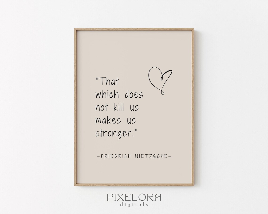 Friedrich Nietzsche Quote Inspirational Wall Art Motivational Poster Famous Life Decor
