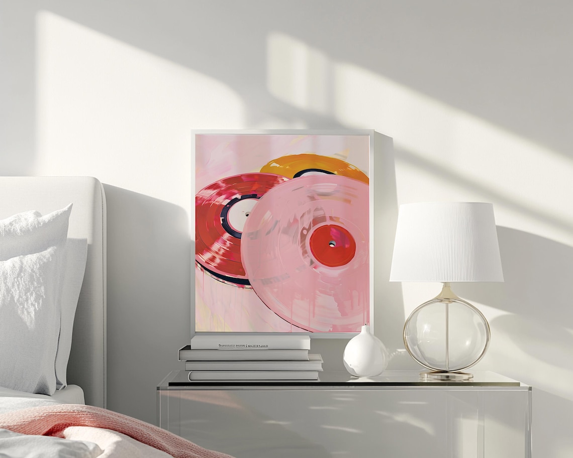 Vinyl Record Retro Decor Art Print, Y2K Girly - Image 2