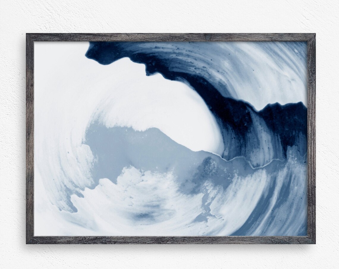 Abstract Wave Curl Art Print, Beach and Ocean