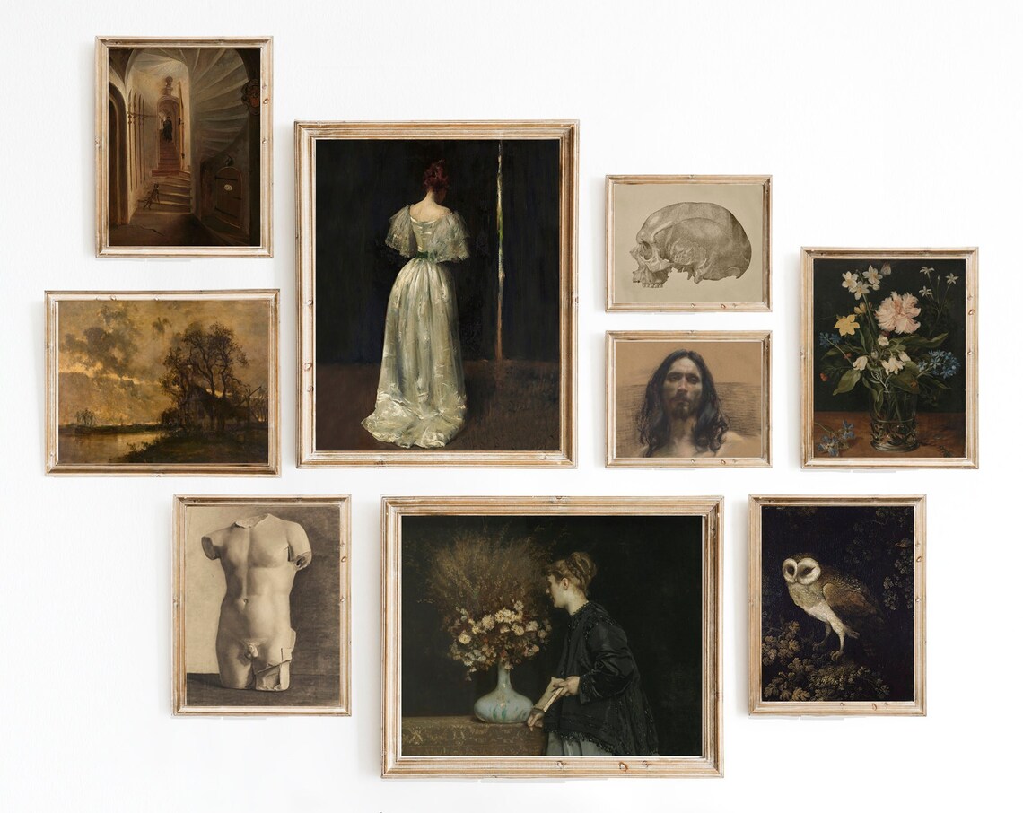 Dark Academia Gallery Wall Vintage Art Print Set