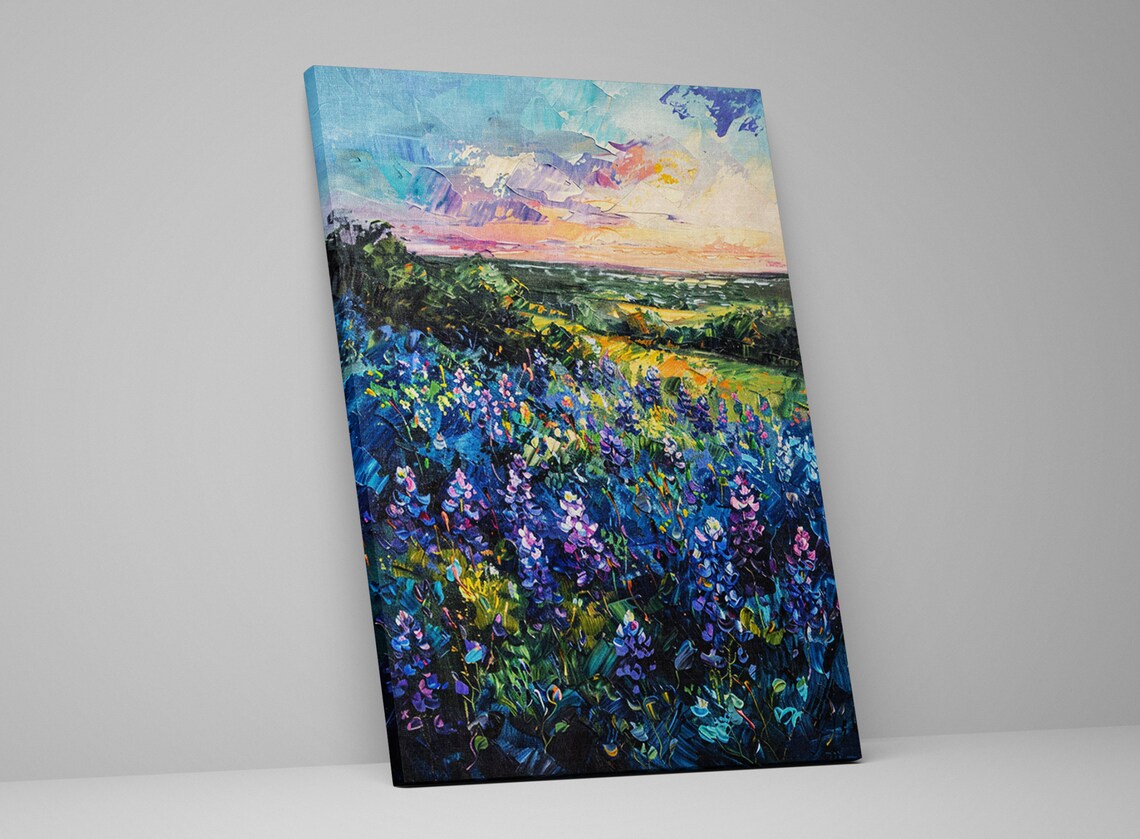 Texan Tapestry Bluebonnet Meadow Poster Print - Image 4