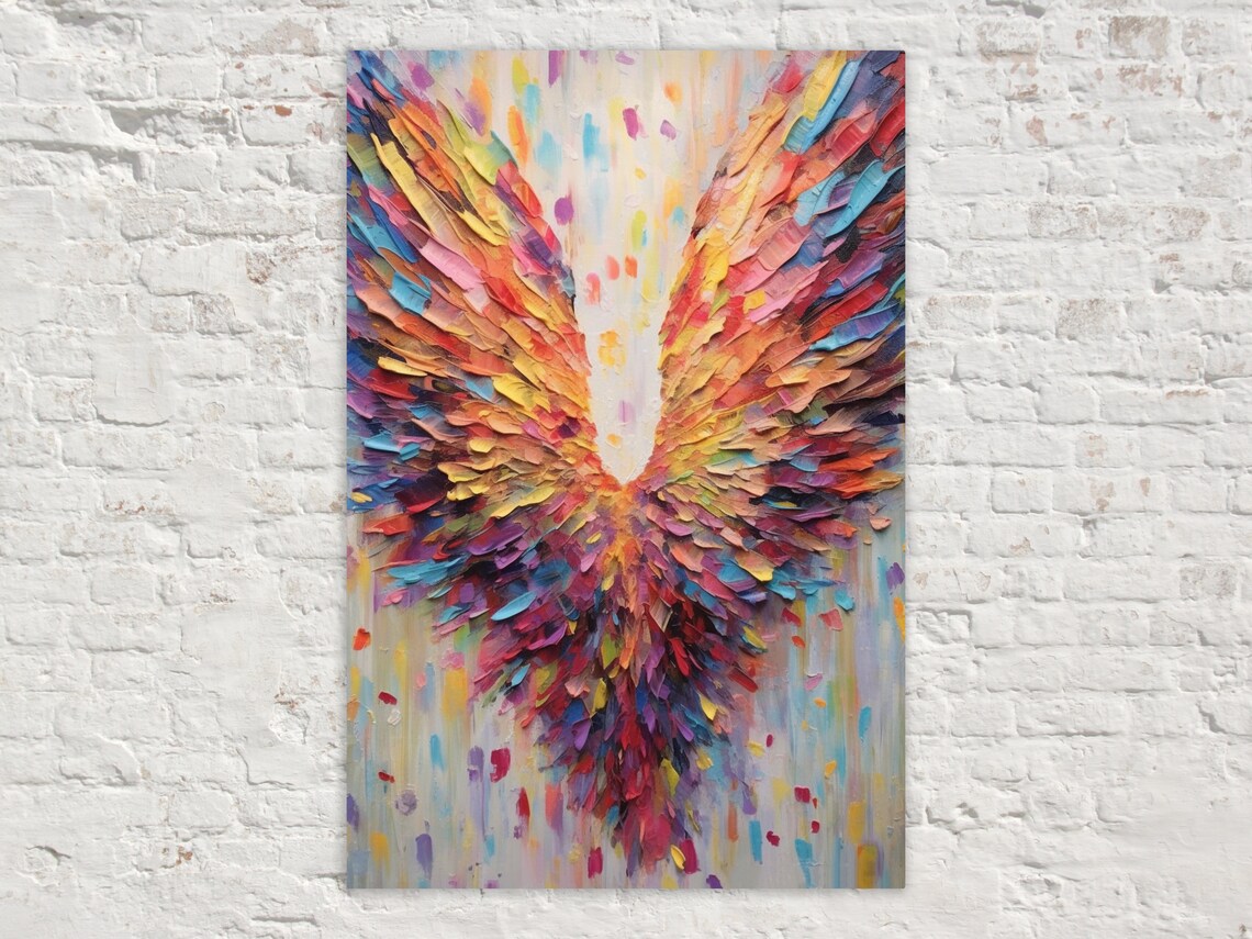 Angel Wings Celestial Art Print, Abstract Modern