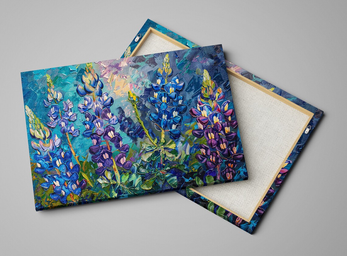 Texas Bluebonnet Painting, Texan Pride Art Print - Image 3