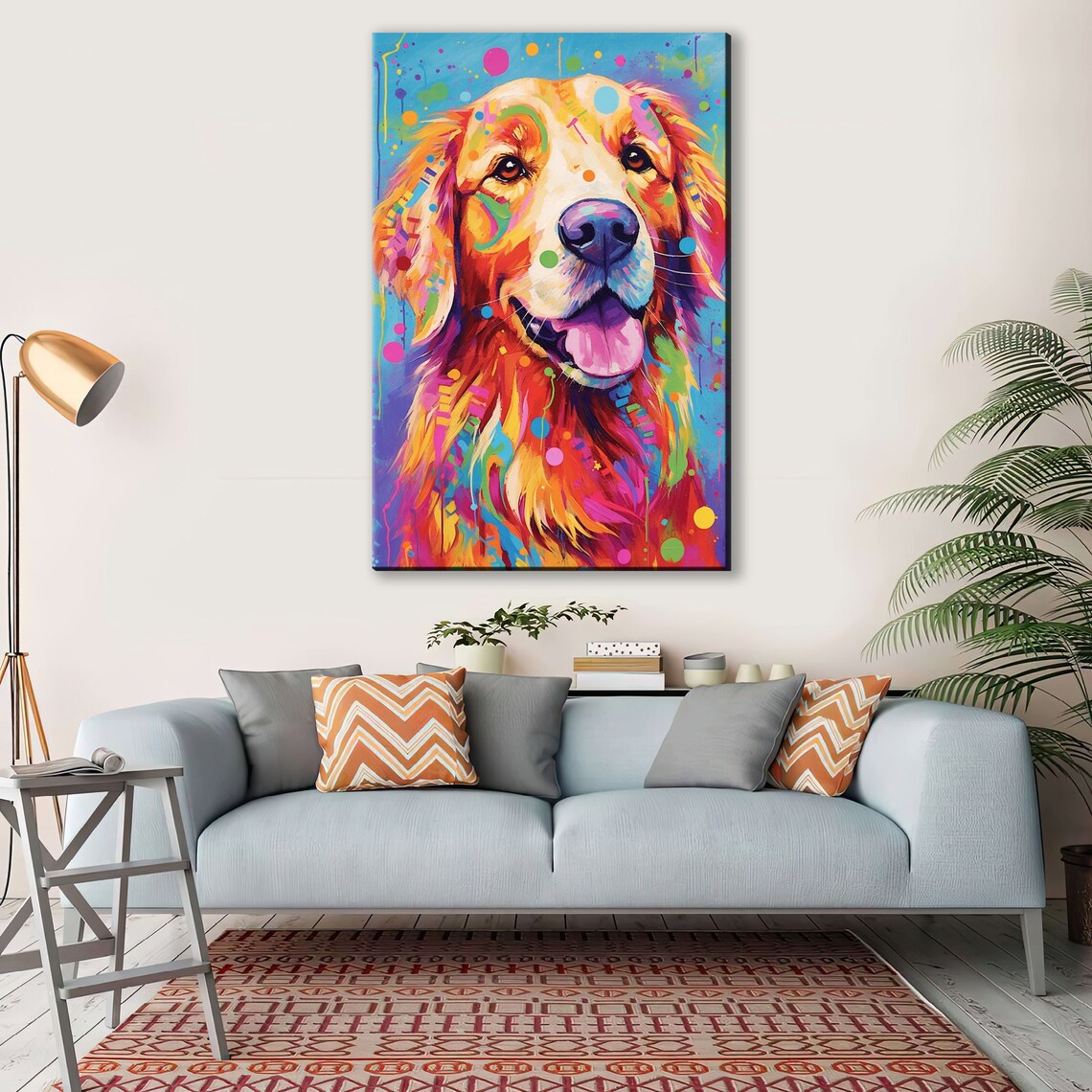 Golden Retriever Pop Art Dog Portrait, Art Print - Image 4