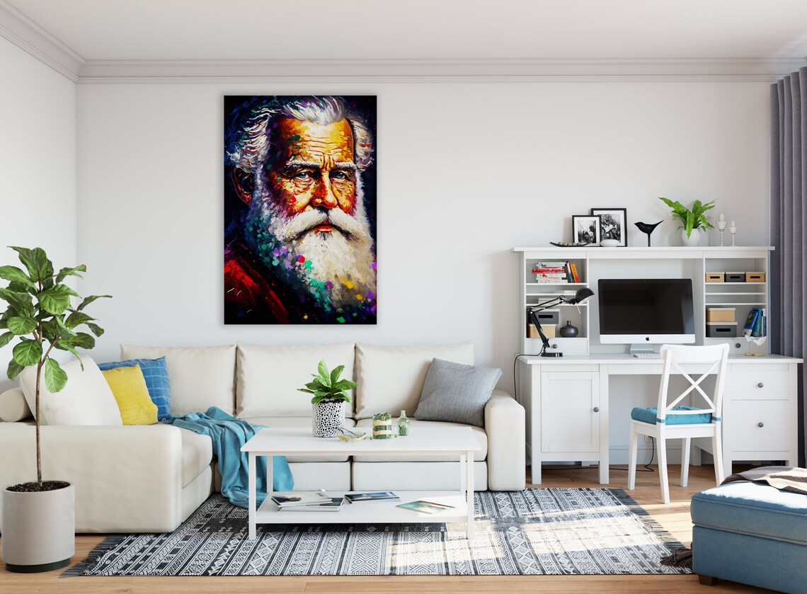 Santa Claus Portrait Festive White Beard Colorful Christmas Poster - Image 3