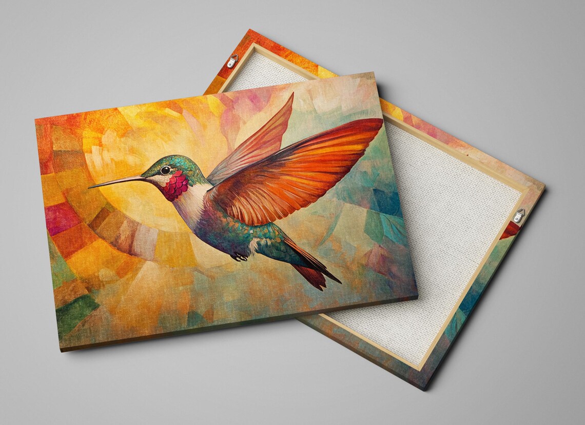 Art Deco Hummingbird Art Print, Bird Lover Decor - Image 2
