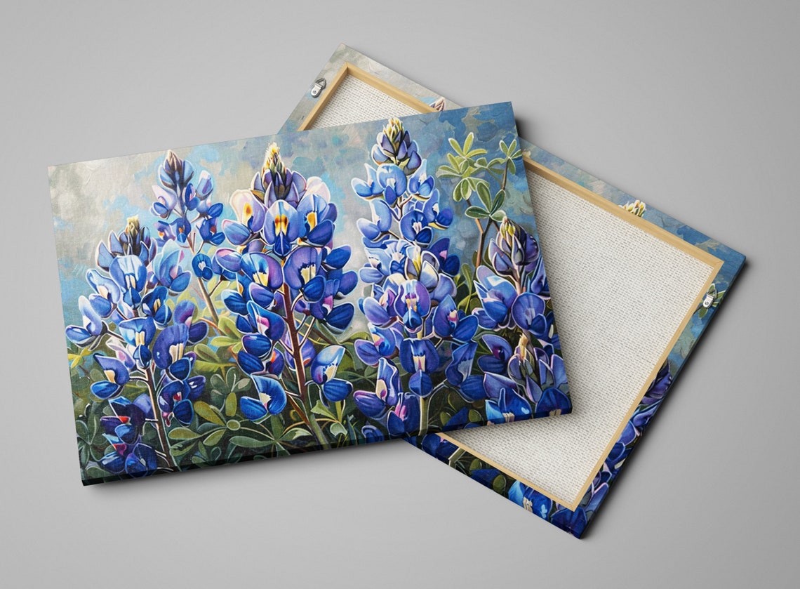 Texas Bluebonnet Flower Cluster Bright Blue Blossom Floral Poster - Image 3