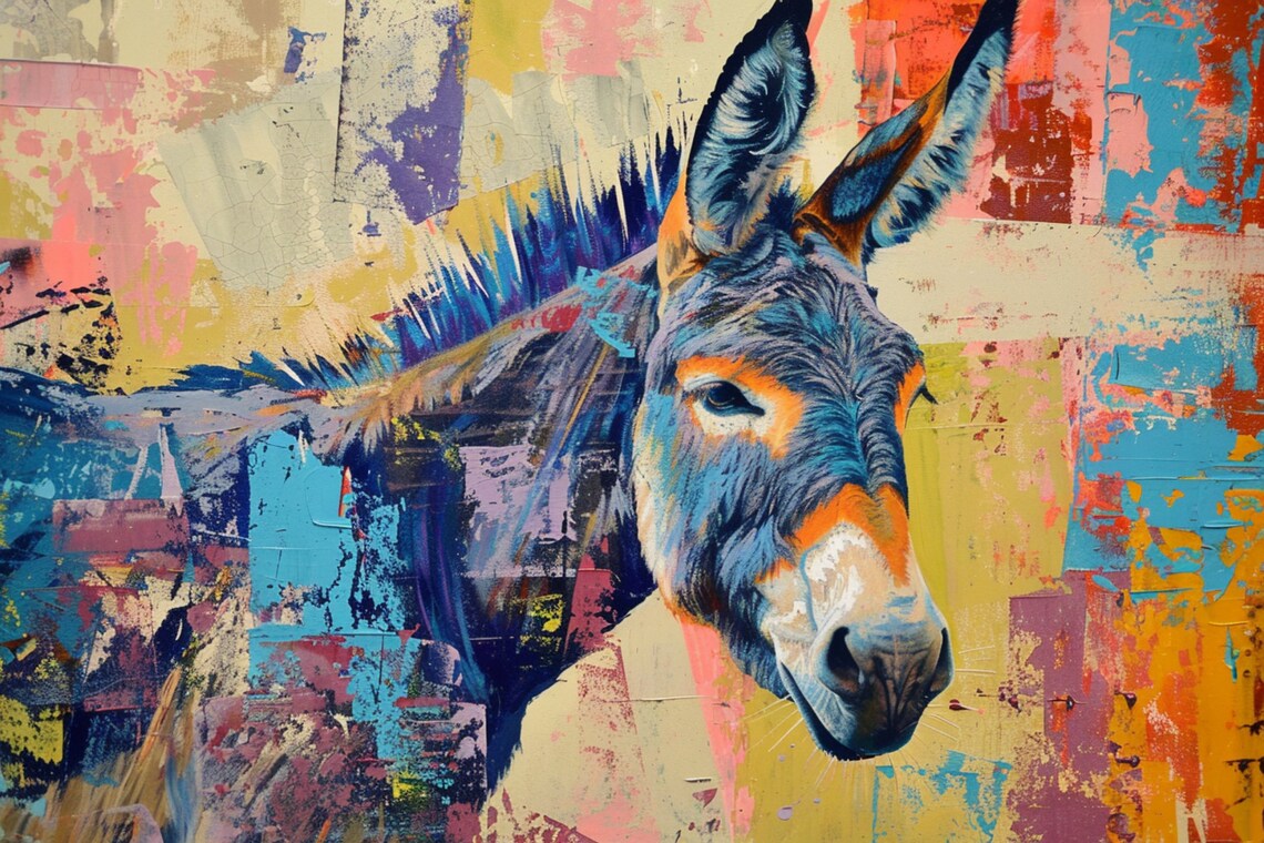 Contemporary Donkey Pop Art Animal Poster Print - Image 5
