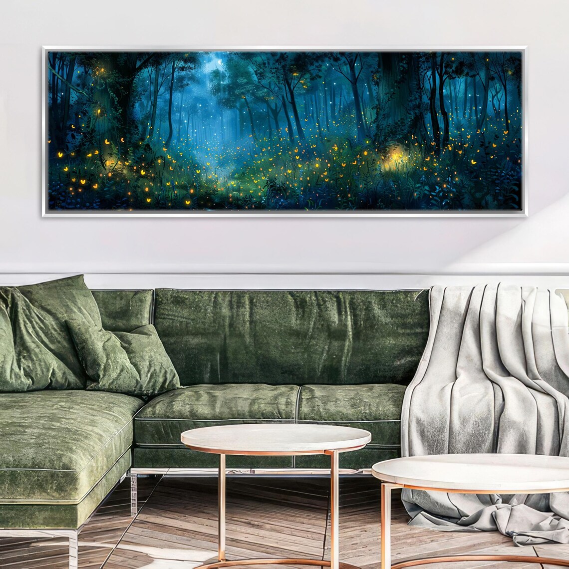 Firefly Forest Panoramic Nature Landscape Art Print
