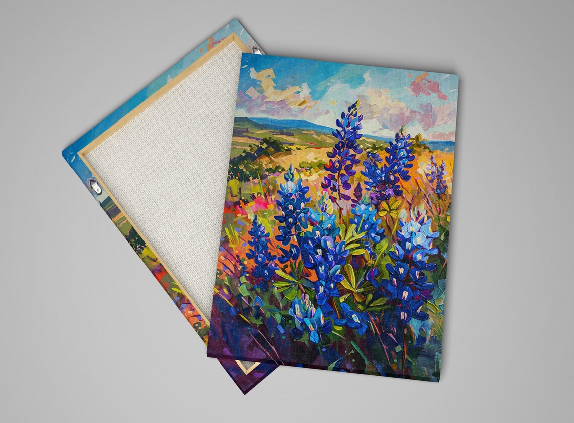 Texas Country Bluebonnet Meadow Wall Decor Art Print - Image 4