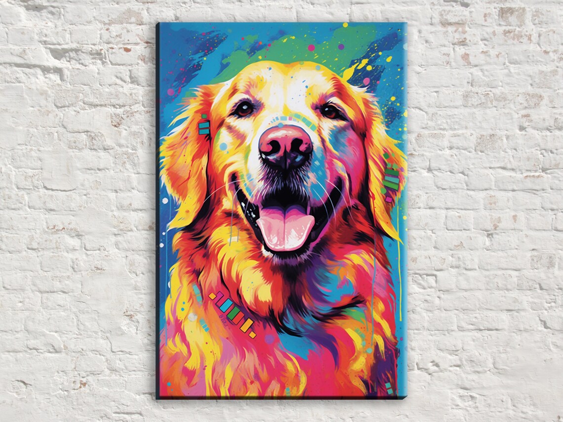 Golden Retriever Dog Portrait Large Wall Art Print