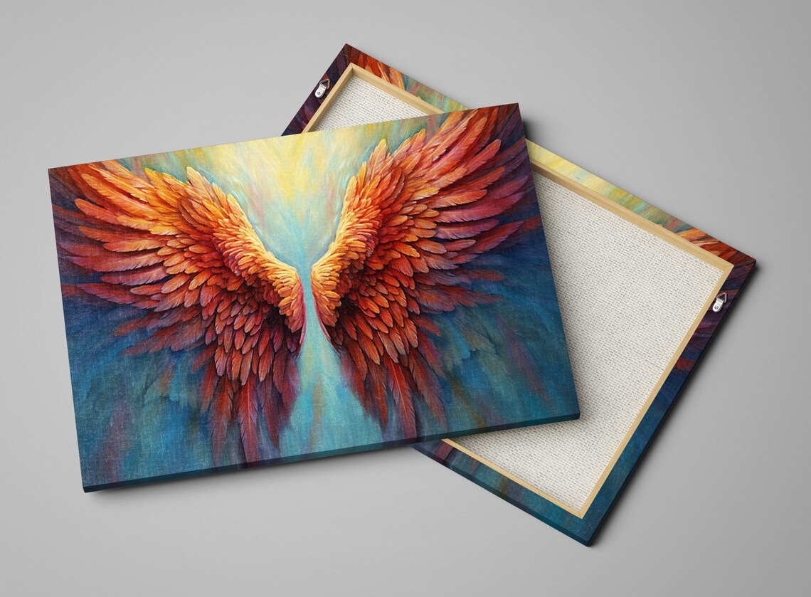 Angel Wings Serene Art Print, Abstract Modern - Image 3