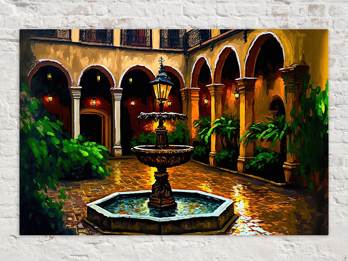 New Orleans French Quarter Courtyard Art Print
