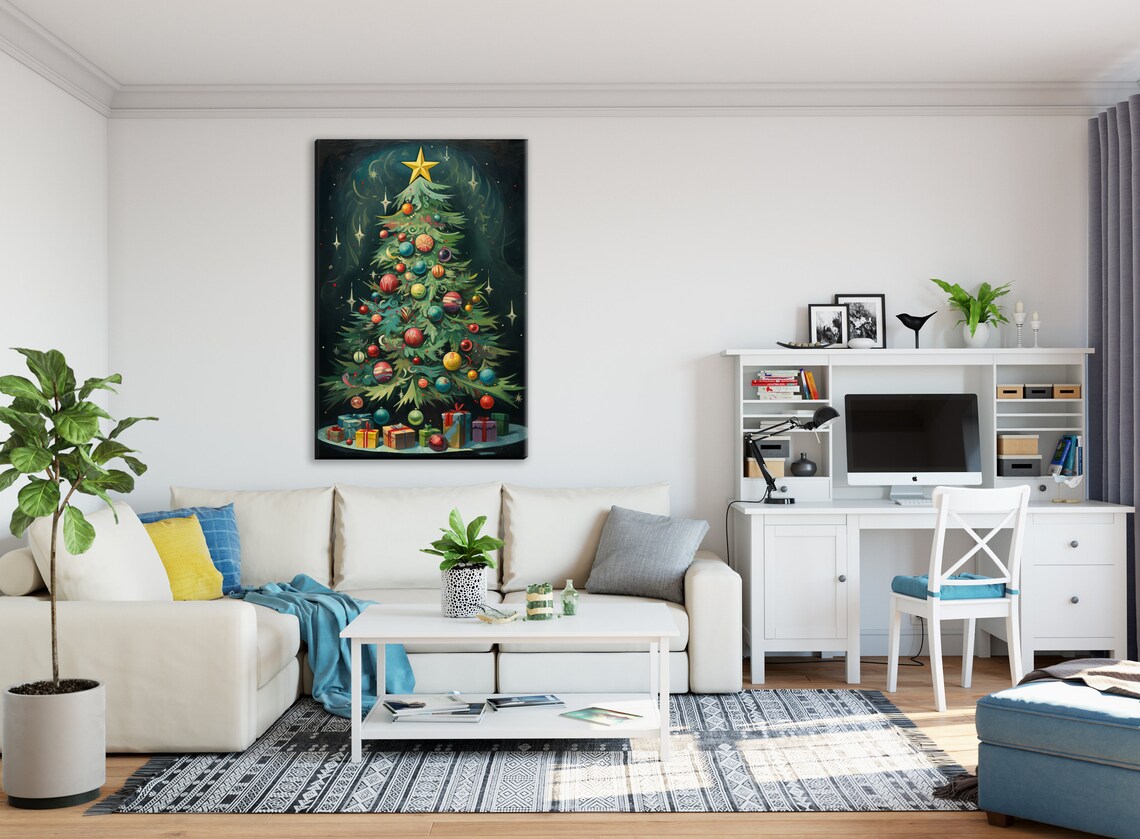 Art Deco Christmas Tree Art Print, Holiday Decor - Image 4