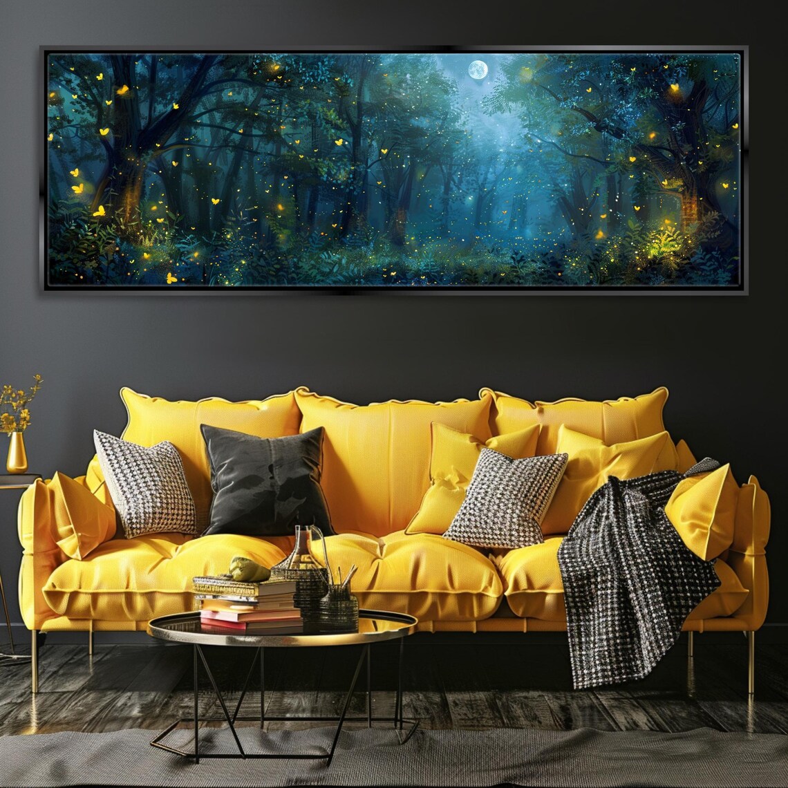 Firefly Forest Panoramic Art Print, Nature Landscape