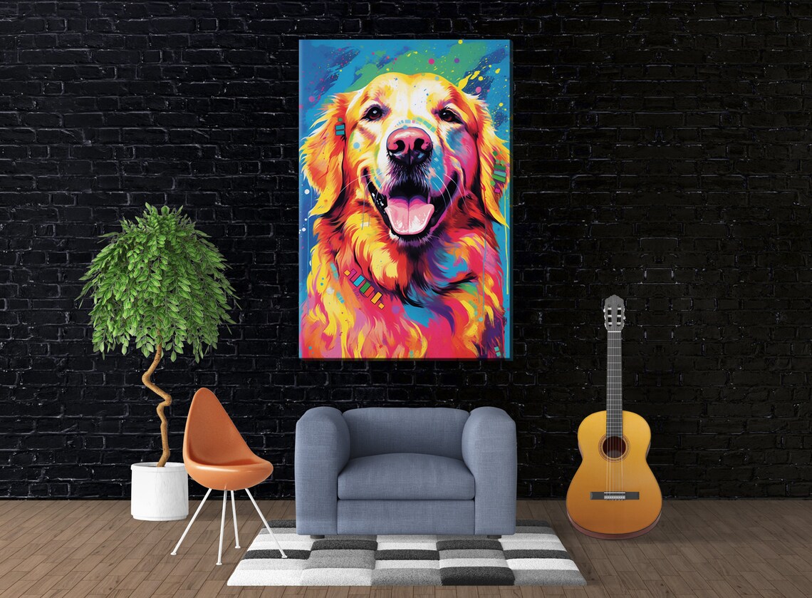 Golden Retriever Dog Portrait Large Wall Art Print - Image 2