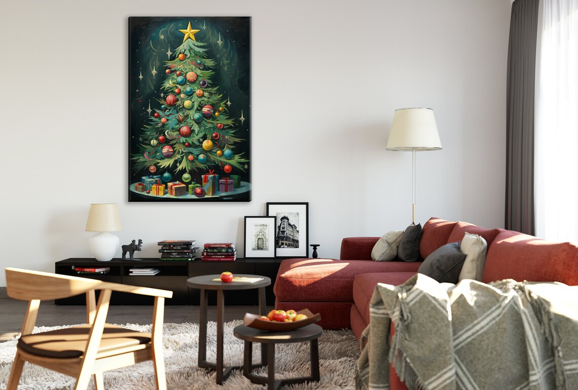Art Deco Christmas Tree Art Print, Holiday Decor - Image 3