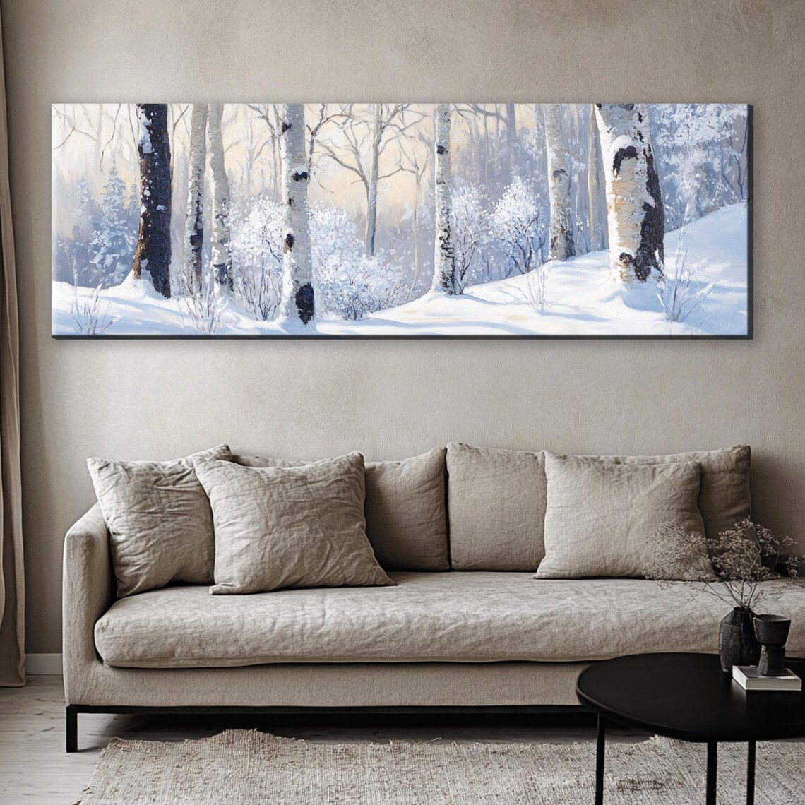 Winter Aspen Forest Scene, Panoramic Art Print - Image 4