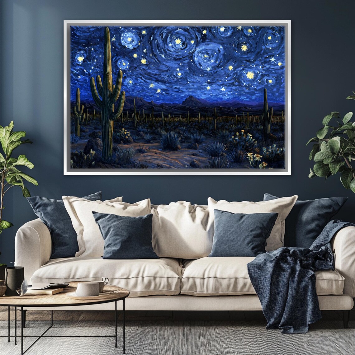 Starry Night Desert Scene, Van Gogh Art Print