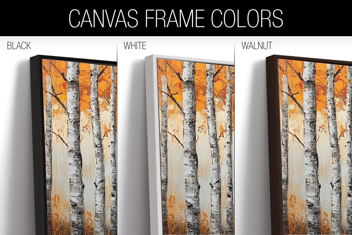 Abstract Birch Tree Forest Print Framed Or Unframed Long Horizontal Gallery Wrapped Gicle Ready To Hang Extra Large Wall Art - Image 2