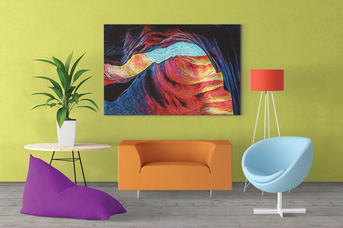 Arizona Arches Southwest Print Cave Painting Print Desert Wall Art Impressionist Art - Image 5