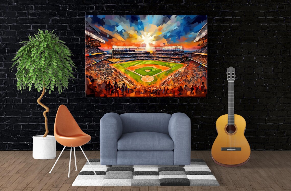 Baseball Stadium Wall Art Print, Mancave Decor - Image 3