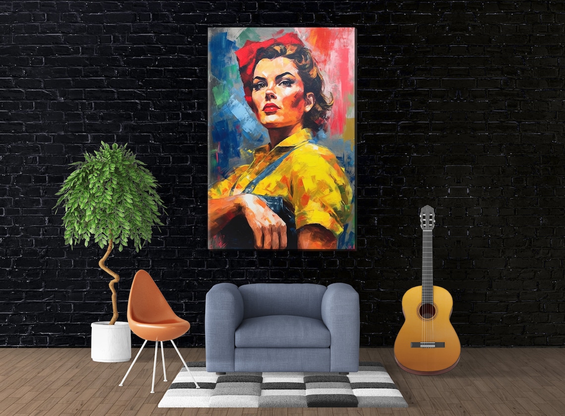 Rosie the Riveter Feminist Art Print, Vintage Style - Image 3