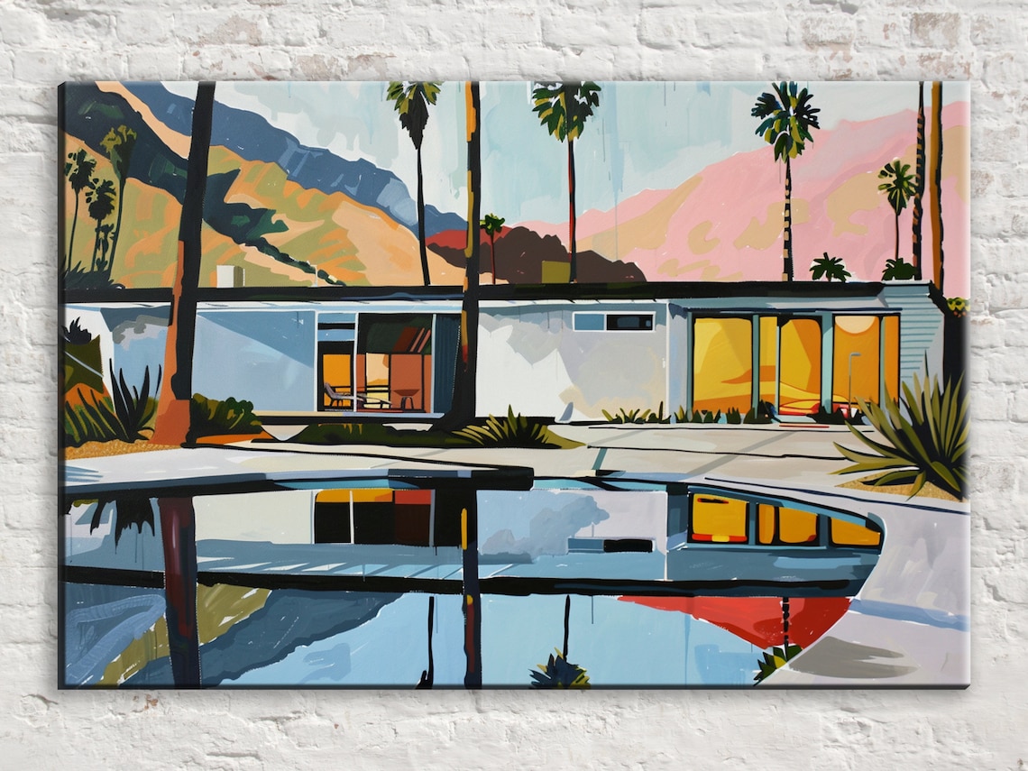 Palm Springs House, Retro Mid-Century Modern Art Print