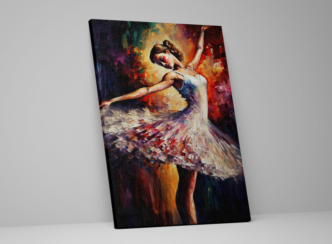 Colorful Ballerina Dancing Spinning Tutu Ballet Dancer Painting Poster - Image 3