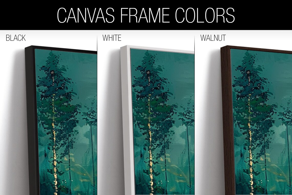 Green Forest Horizontal Panoramic Print Framed Unframed Long Horizontal Gallery Wrapped Gicle Ready To Hang Extra Large Wall Art - Image 2