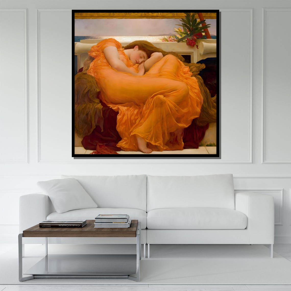 Frederic Leighton Flaming June Sleeping Woman Classic Art Print - Image 5