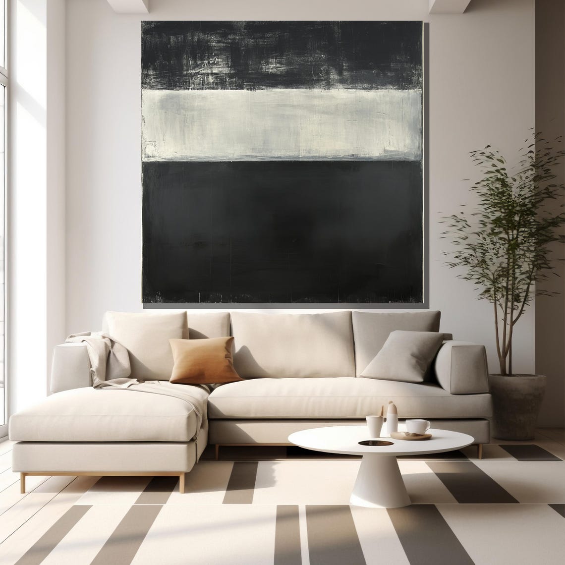 Mark Rothko Stark Black White Bold Minimalist Abstract Art Print - Image 2