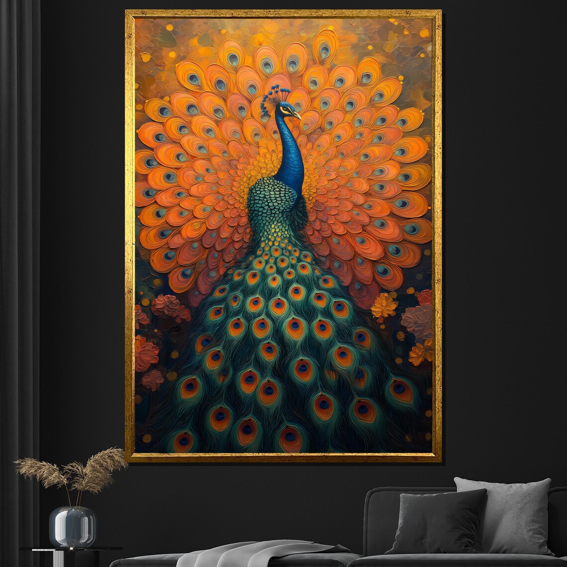 Peacock Feather Art Print, Elegant Wildlife Decor