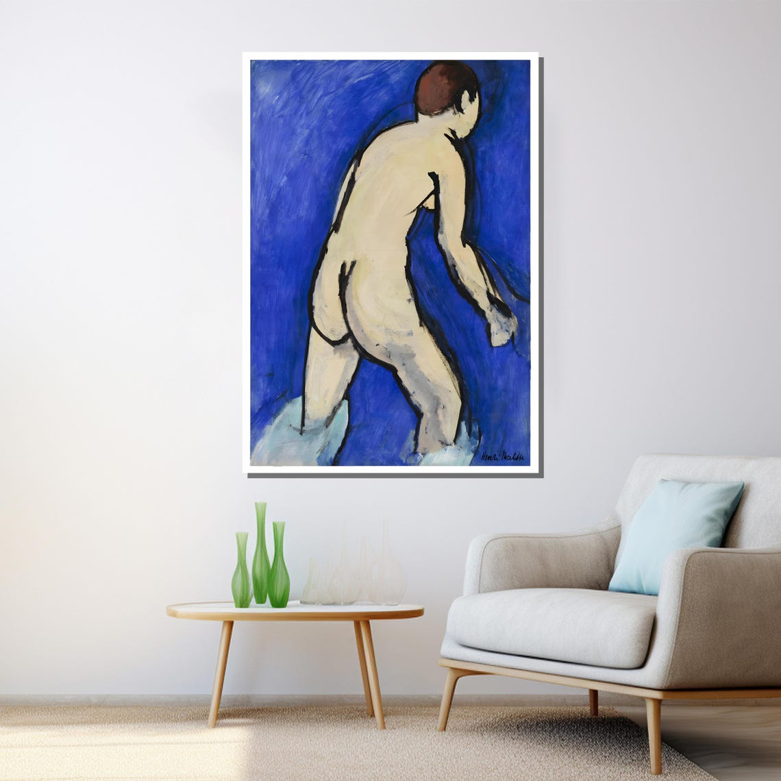 Henri Matisse Blue Bather Standing Nude Figure Expressionist Poster - Image 3